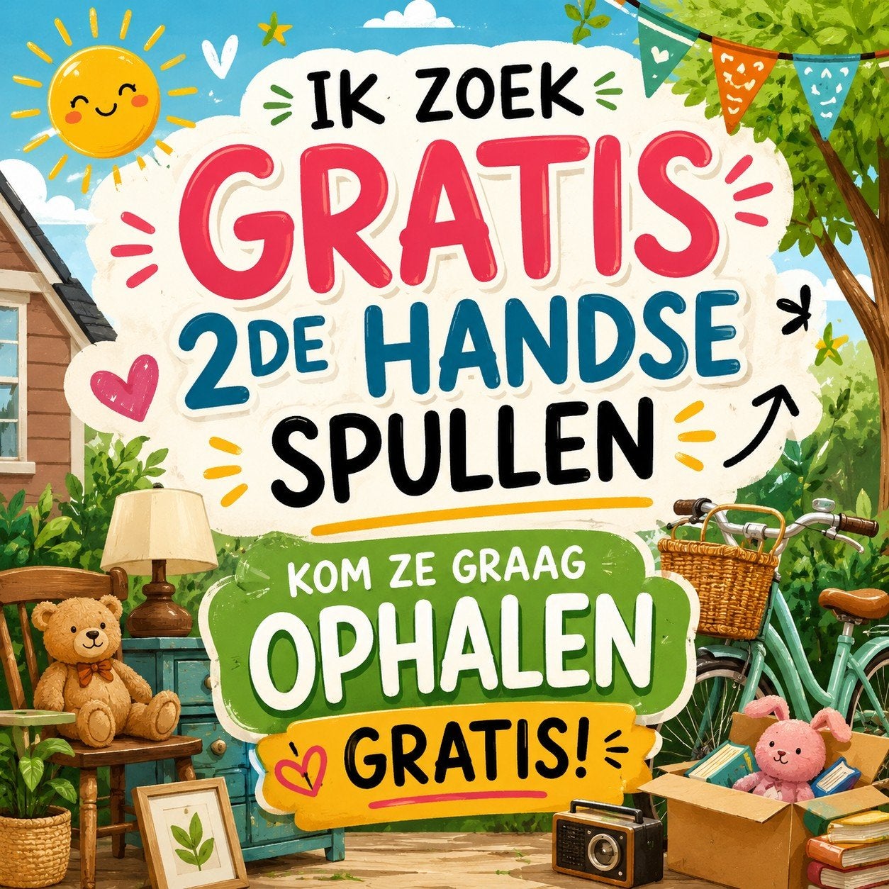 Gratis ophalen gezocht – tweedehands spullen, Eén persoon