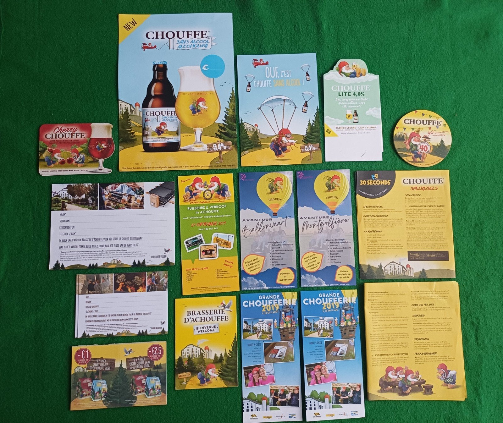 Grote collectie La Chouffe reclamemateriaal, Verzamelen, Biermerken, Ophalen of Verzenden, Nieuw, Overige typen