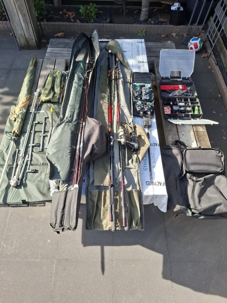 Karperspullen te koop!, Watersport en Boten, Ophalen, Gebruikt, Complete set
