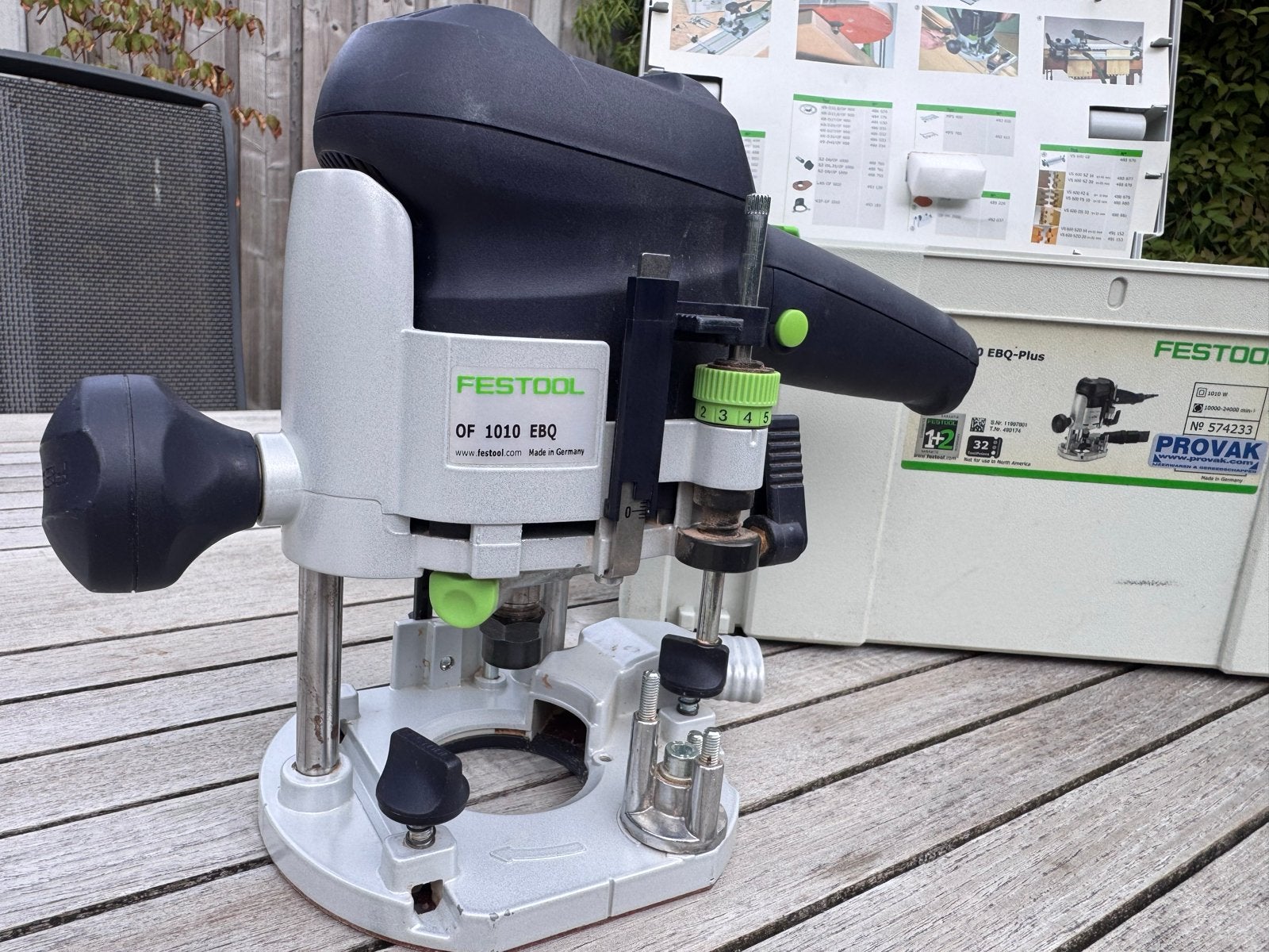 Festool OF 1010 EBQ bovenfrees met accessoires, Ophalen, Gebruikt, Elektrisch, Bovenfrees