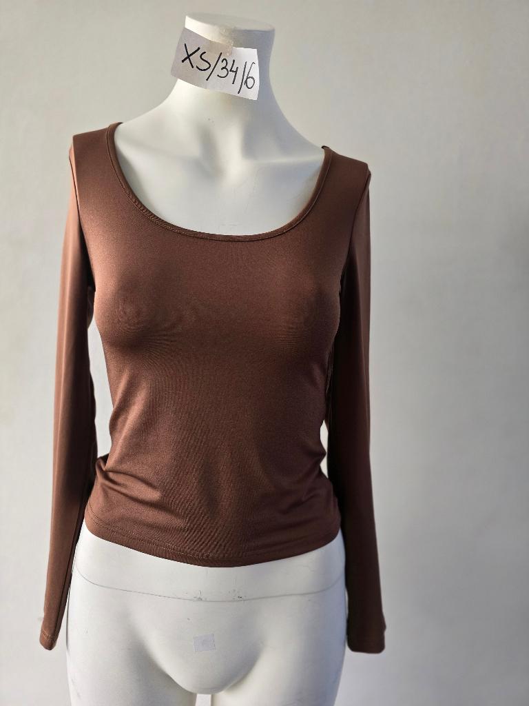 Nieuw Shein shirt maat XS/34, Bruin, Nieuw, Ophalen of Verzenden, Lange mouw