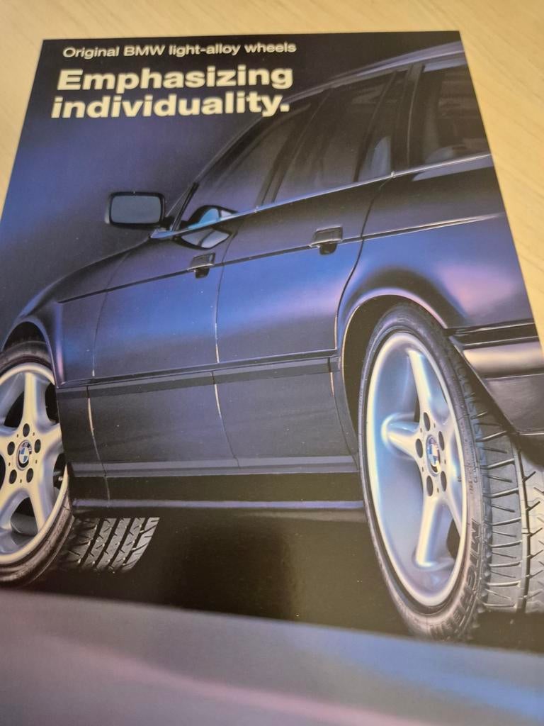BMW 5 serie E34 lichtmetalen velgen folder óók Touring E34, Ophalen of Verzenden, Zo goed als nieuw, BMW