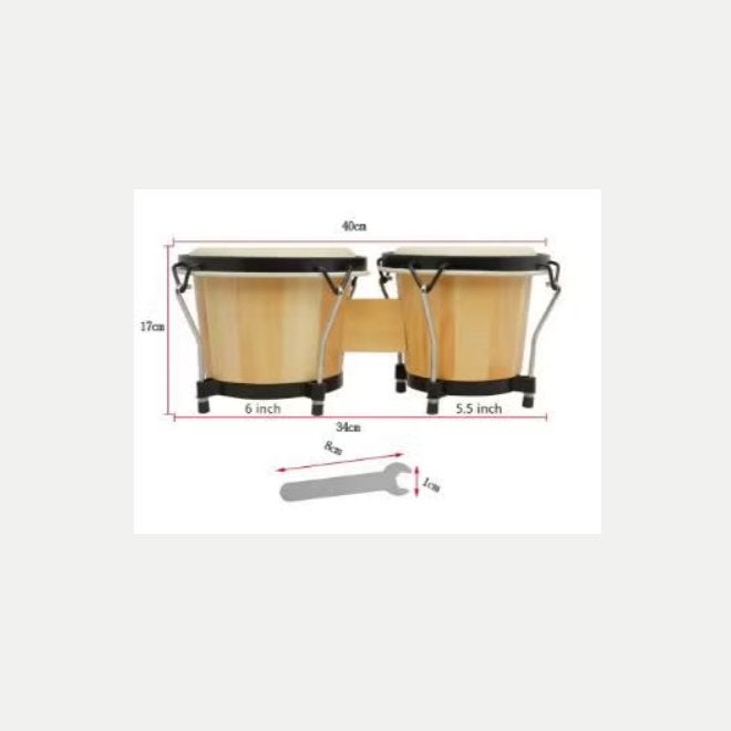 Bongo drum massief houten dubbele trommel, Muziek en Instrumenten, Ophalen of Verzenden, Nieuw, Overige merken