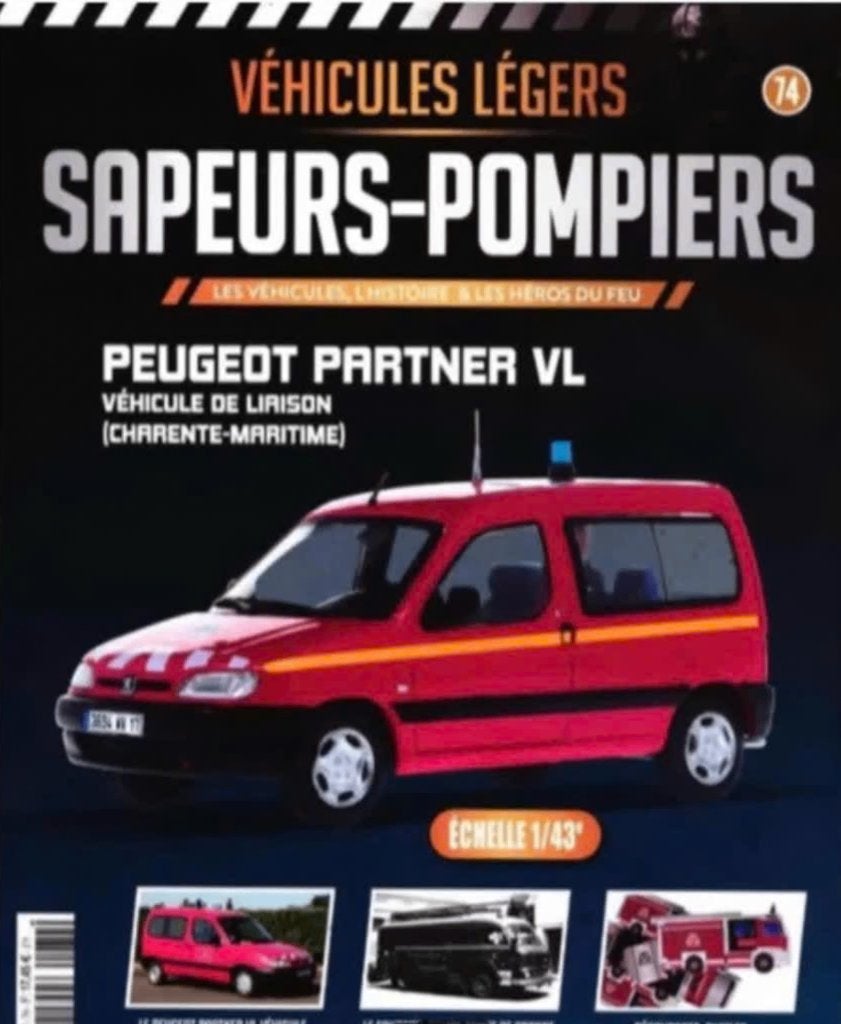 Peugeot Partner VL BRANDWEER schaal 1/43 # 74, Hobby en Vrije tijd, Verzenden, Nieuw, Auto, Overige merken