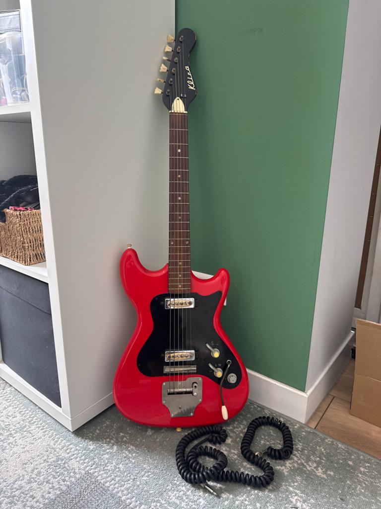 Klira vintage rode elektrische gitaar, Ophalen, Gebruikt, Solid body, Overige merken