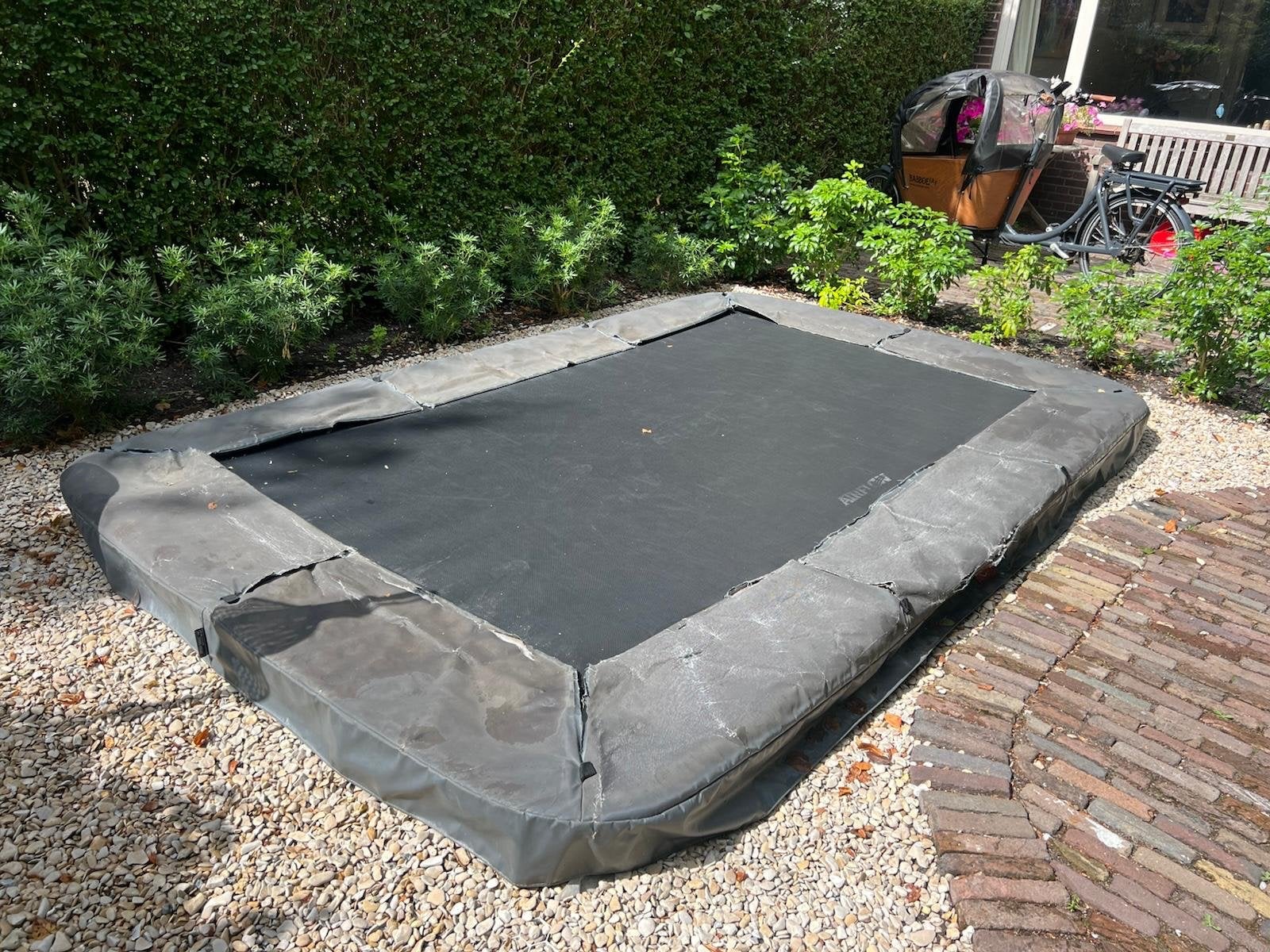 BERG Trampoline Ultim Champion InGround 330x220 cm grijs, Ophalen, Gebruikt