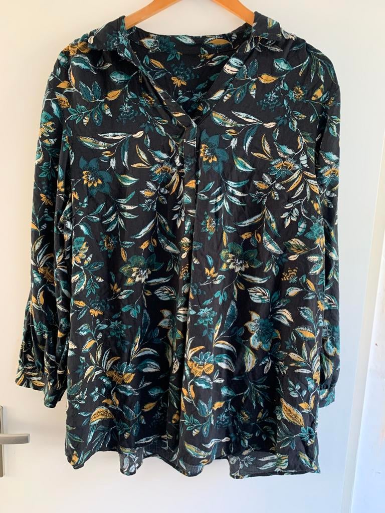 Donkerblauw tuniek maat 48, Kleding | Dames, Grote Maten, Ophalen of Verzenden, Zo goed als nieuw, Blauw, Blouse of Tuniek