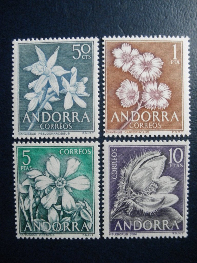 Postzegels bloemen Spaans Andorra 1966 - cw. 8,50 postfris, Ophalen of Verzenden, Postfris
