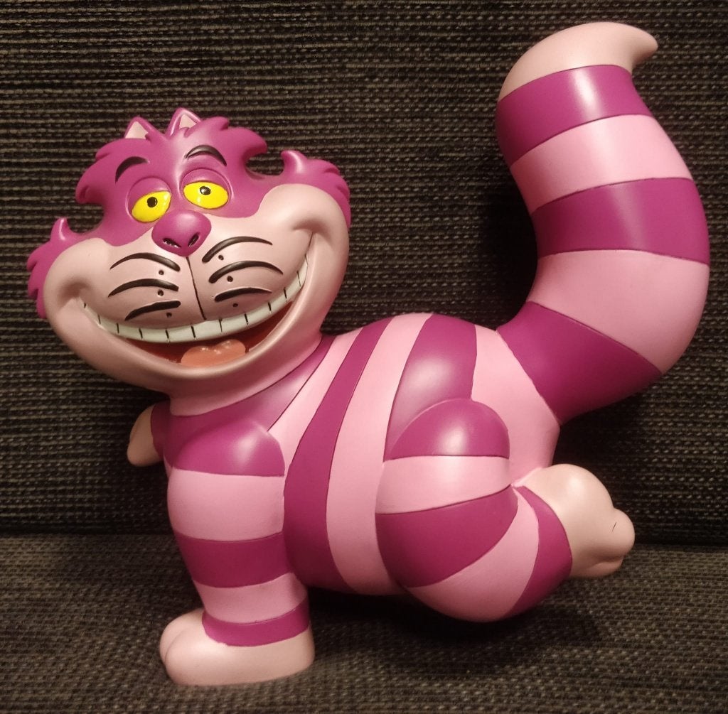 Disney Cheshire cat beeld met verborgen sleutel vak, Verzamelen, Disney, Ophalen of Verzenden, Overige figuren, Zo goed als nieuw