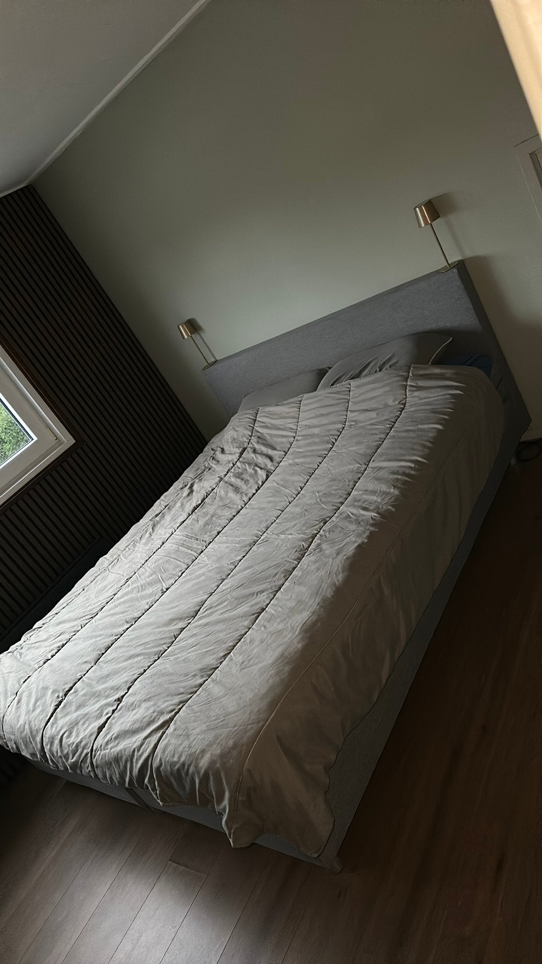 2 persoonsbed 160x200, Huis en Inrichting, Slaapkamer | Boxsprings, Ophalen, Tweepersoons, 200 cm, Grijs