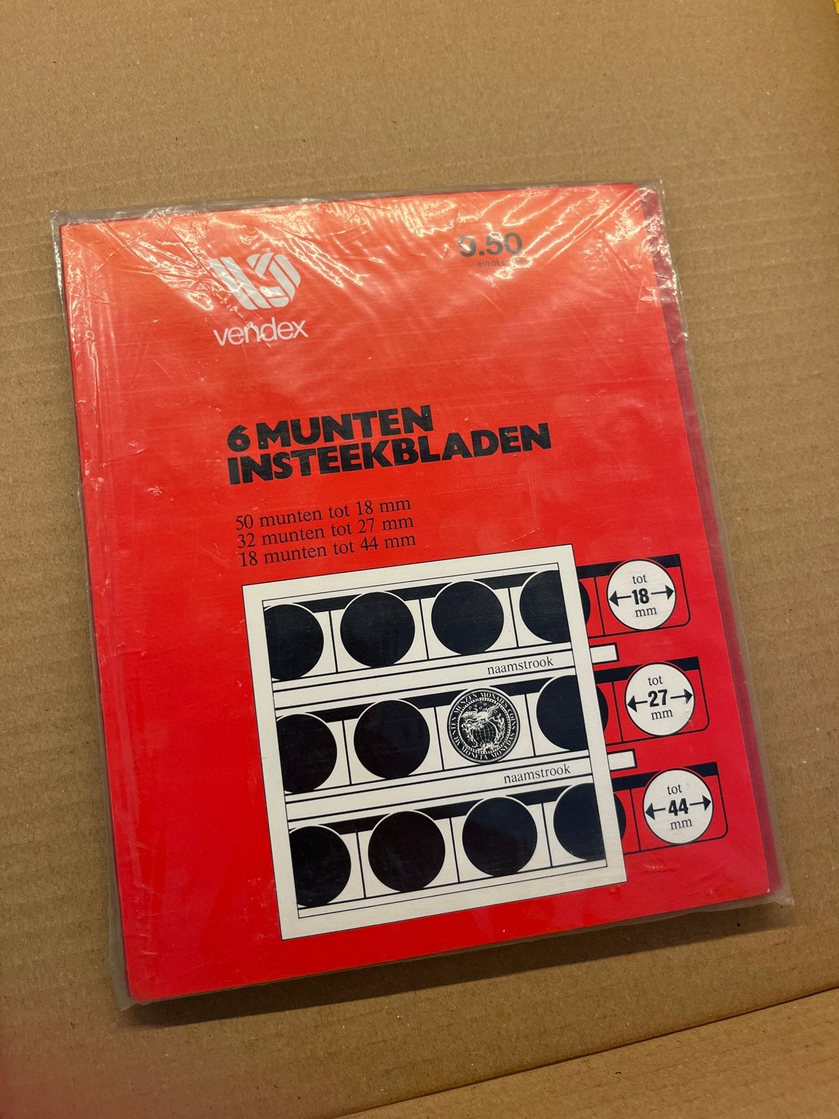 VENDEX 6 Munten Insteekbladen - Diverse Maten, Postzegels en Munten, Ophalen, Verzamelmap