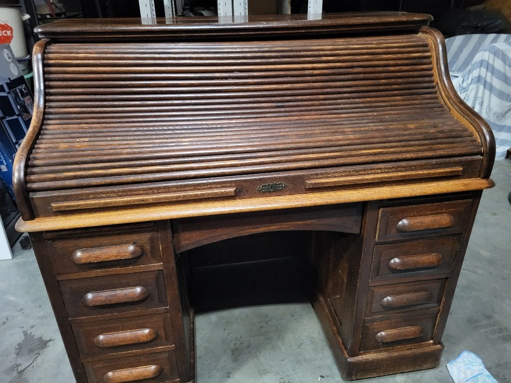 Rolbureau.                 Oudje., Huis en Inrichting, Opbergruimte, Gebruikt, Hout, Secretaire