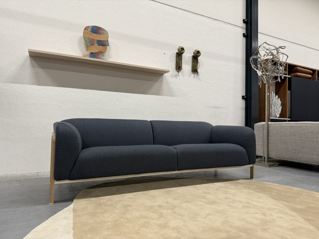 Nieuw Harvink Decor 3 zits bank stof blauw eiken Frame 235, Huis en Inrichting, Harvink, Info@harvink.nl, 75 tot 100 cm, Ophalen of Verzenden