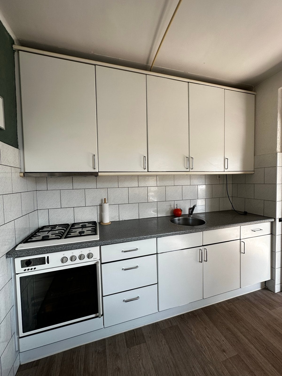 Complete keuken, Huis en Inrichting, Keuken | Complete keukens, Gebruikt, Enkelwandige keuken, Wit, Kunststof, Ophalen of Verzenden
