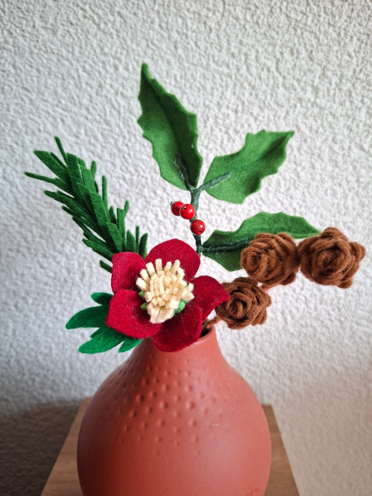 kerstboeket van vilt, Huis en Inrichting, Ophalen of Verzenden, Nieuw