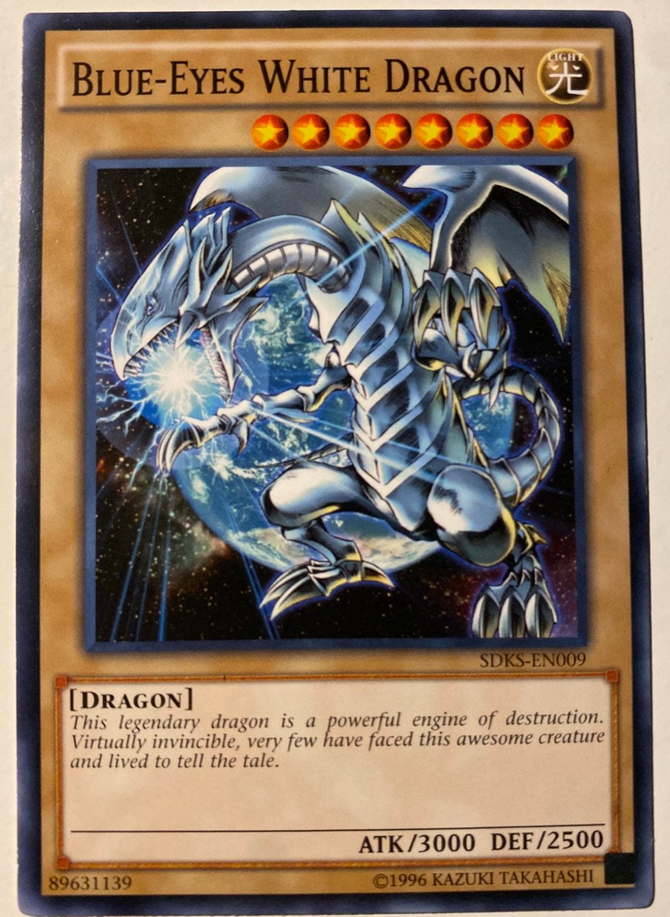 Yu-Gi-Oh! Blue-Eyes White Dragon SDKS 1996 Print !, Hobby en Vrije tijd, Verzamelkaartspellen | Yu-gi-Oh!, Ophalen of Verzenden