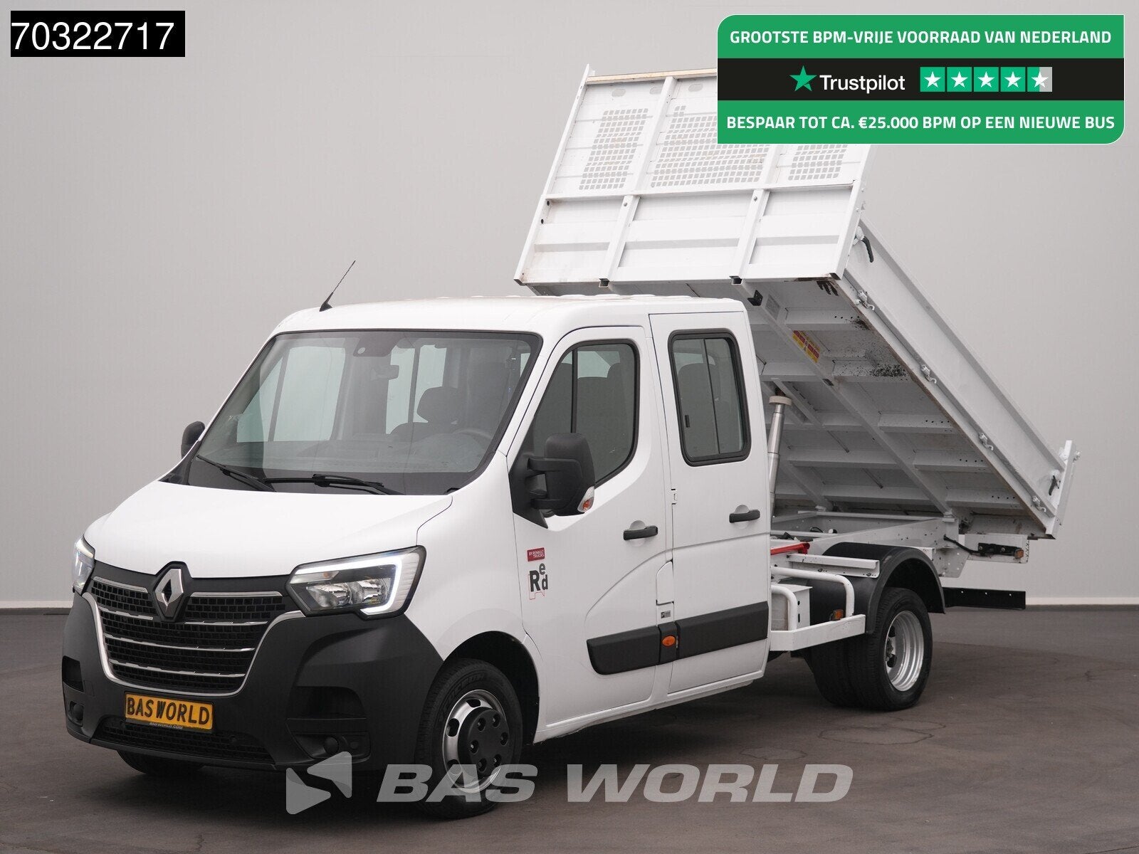 Renault Master 130PK Kipper Dubbel Cabine 3500kg trekhaak Ai, Auto's, Gebruikt, Euro 6, 4 cilinders, Renault