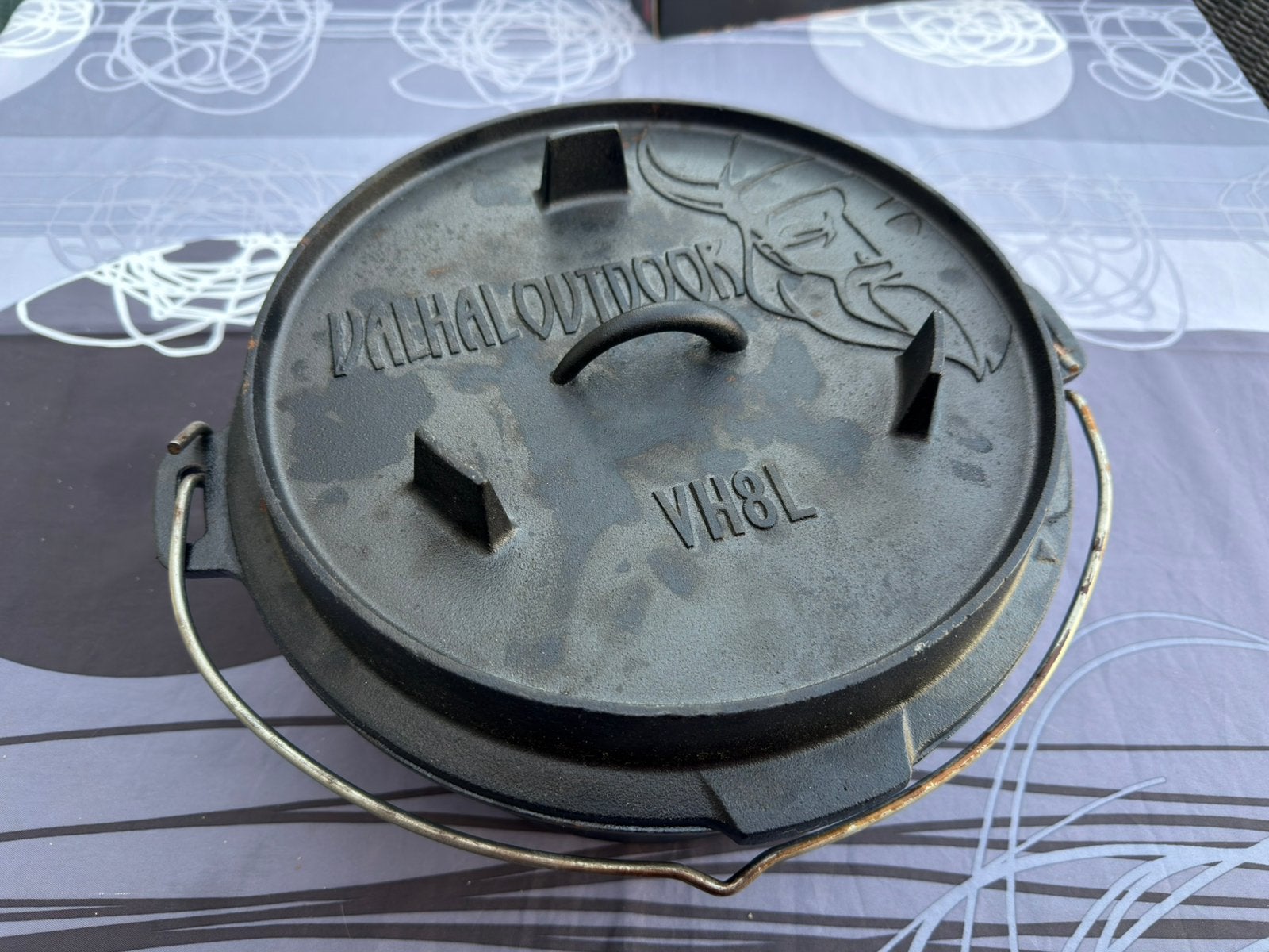 Valhal Outdoor Dutch Oven 8L zonder pootjes. Gietijzer, Ophalen, Met deksel, Zo goed als nieuw, Overige merken