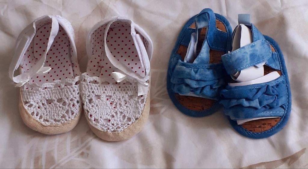 Twee paar babyschoentjes maat 18, Ophalen, Gebruikt, Jongen of Meisje, Schoenen