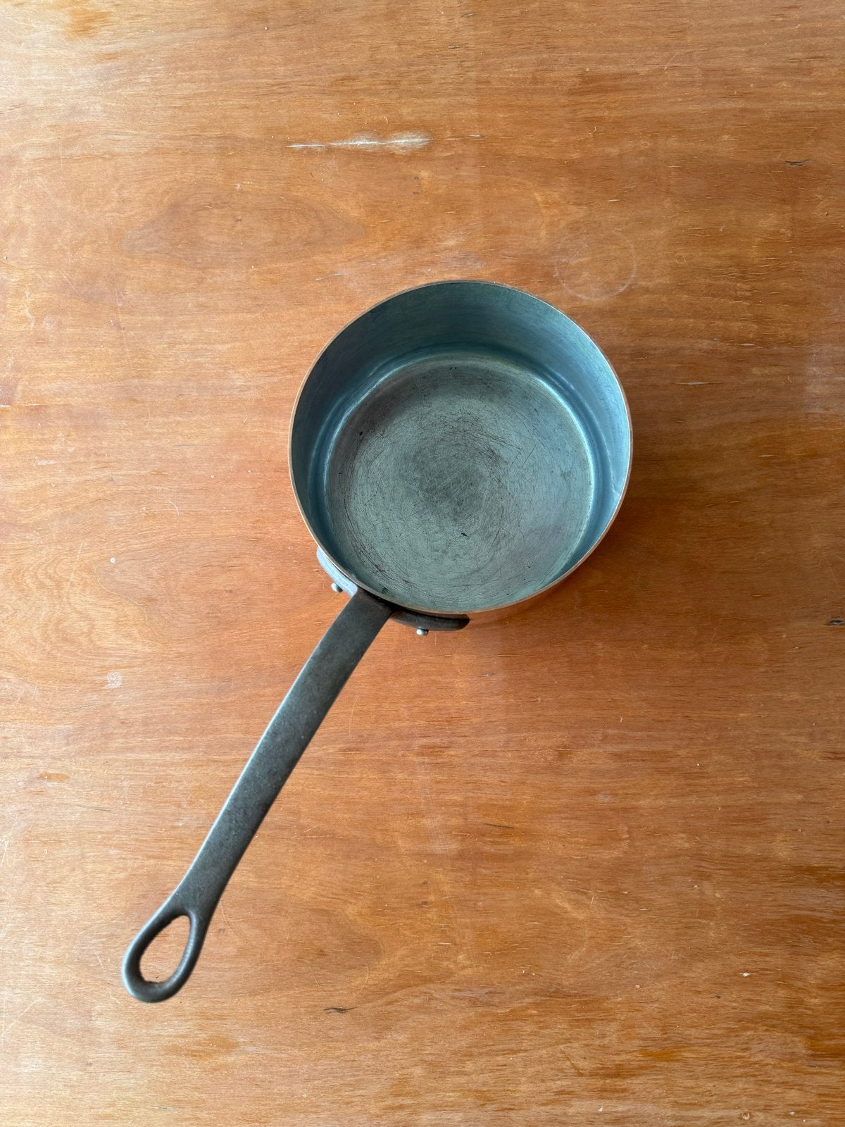 Gebruikte Koperen Pan 18cm, Ophalen, Met handvatten, Kookpan, Koper