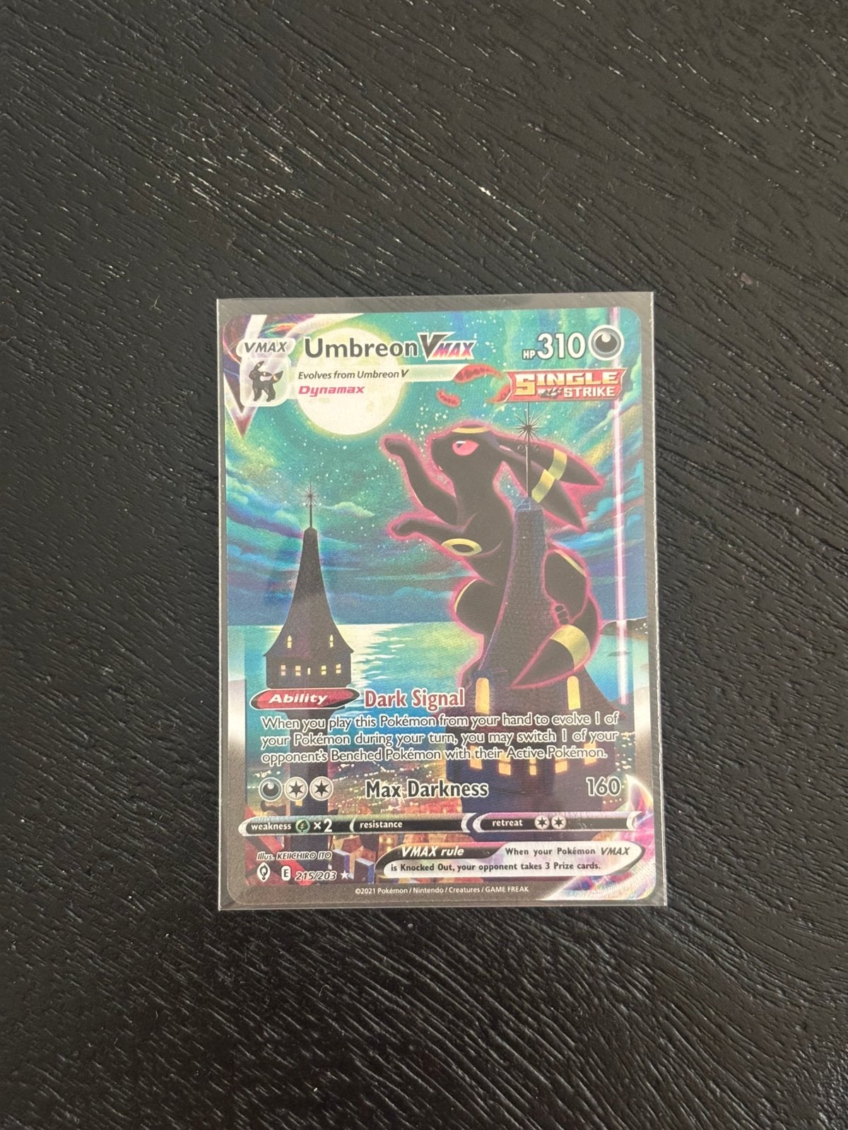 Pokémon Umbreon VMAX (Moonbreon), Ophalen, Zo goed als nieuw, Losse kaart, Foil