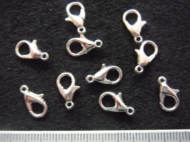 10 lobster slotjes 12x6mm. licht zilver, Ophalen of Verzenden, Nieuw, Overige typen