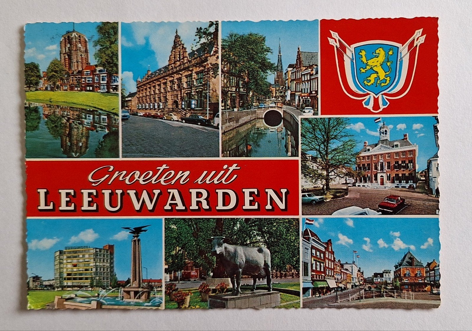 Grote ansichtkaart Groeten uit Leeuwarden, Verzamelen, Ophalen of Verzenden
