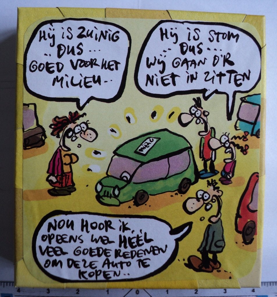 d068) doosje auto met 10 zeskantige labels div en of geld, Ophalen of Verzenden, Gebruikt, Overige typen, Overige