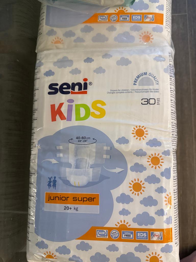 Seni Kids Junior Super luiers, 20+ kg, 30 stuks, Ophalen of Verzenden, Nieuw
