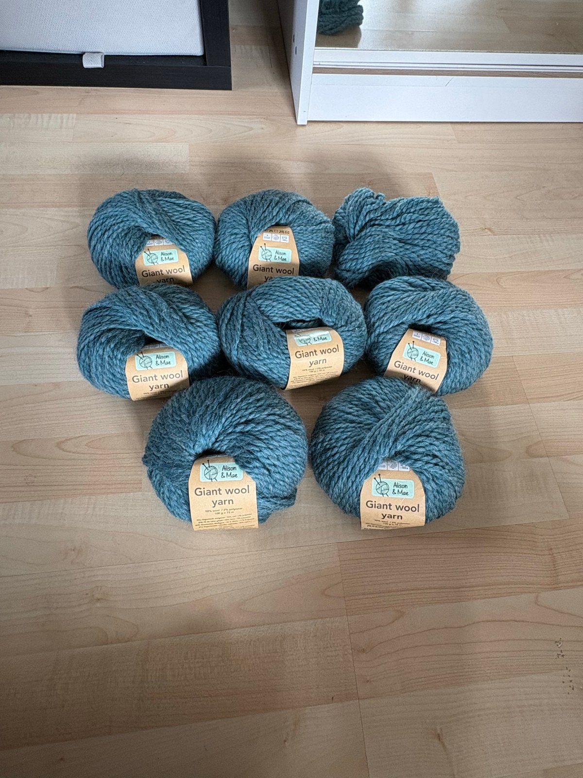 Alison & Mae Giant Wool Yarn - 8 bollen, Ophalen of Verzenden, Nieuw, Breien of Haken, Wol of Garen