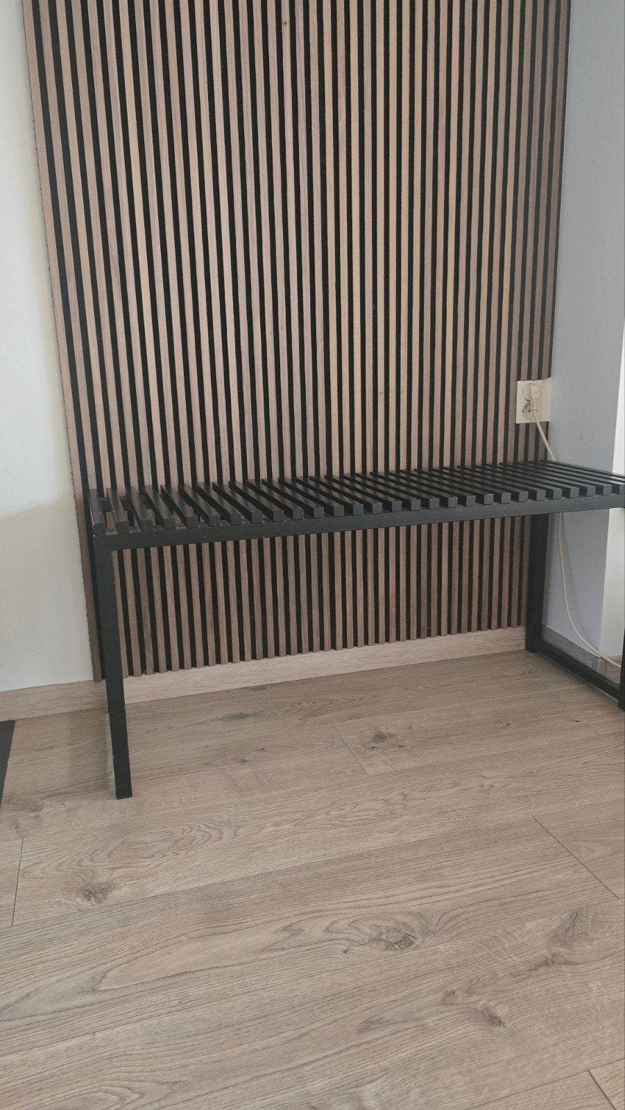 Zwart bankje van jysk, Huis en Inrichting, Ophalen, Gebruikt, Minder dan 75 cm, Tweepersoons