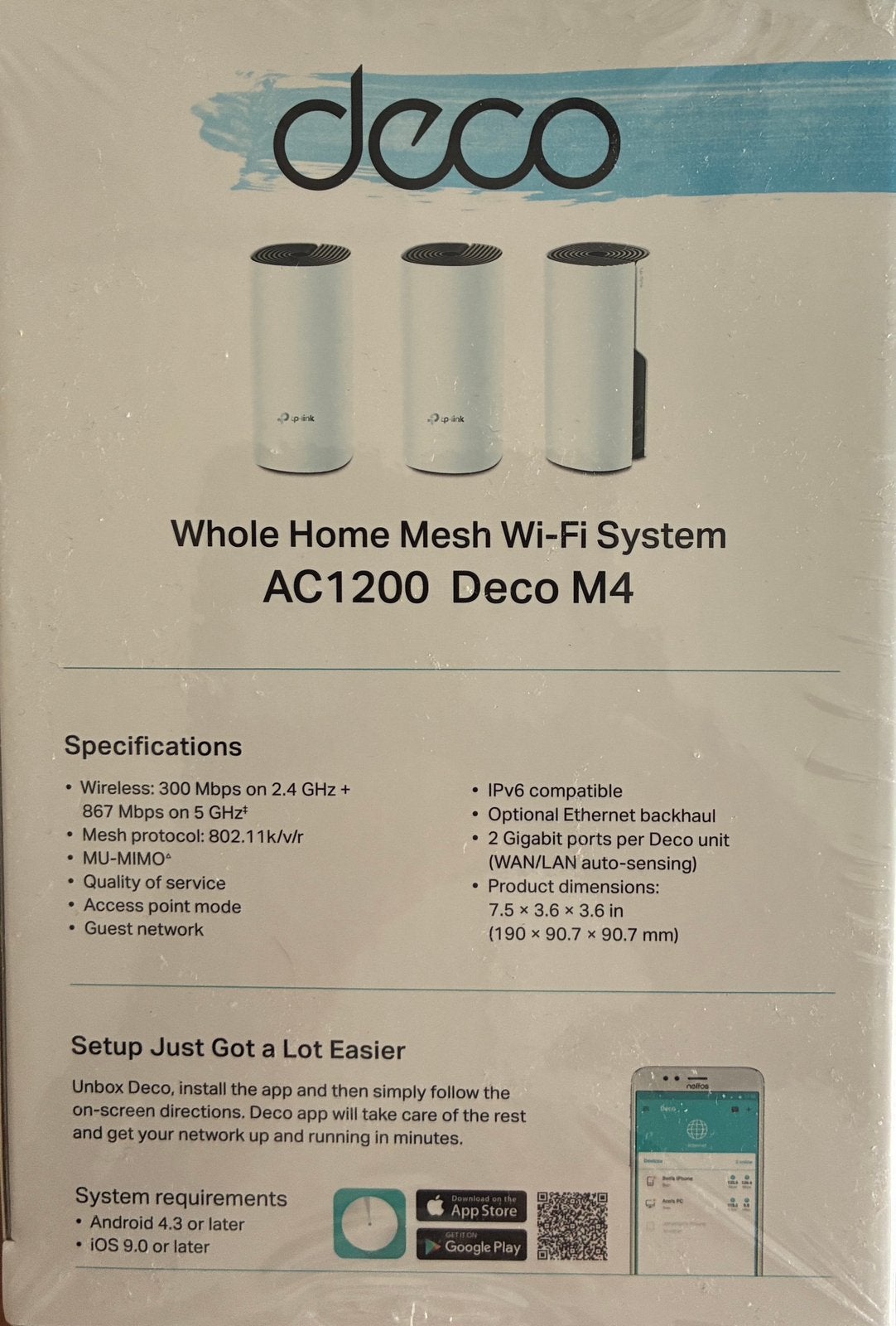 TP-Link Deco M4 AC1200 Whole Home Mesh Wi-Fi Systeem, Ophalen of Verzenden, Zo goed als nieuw