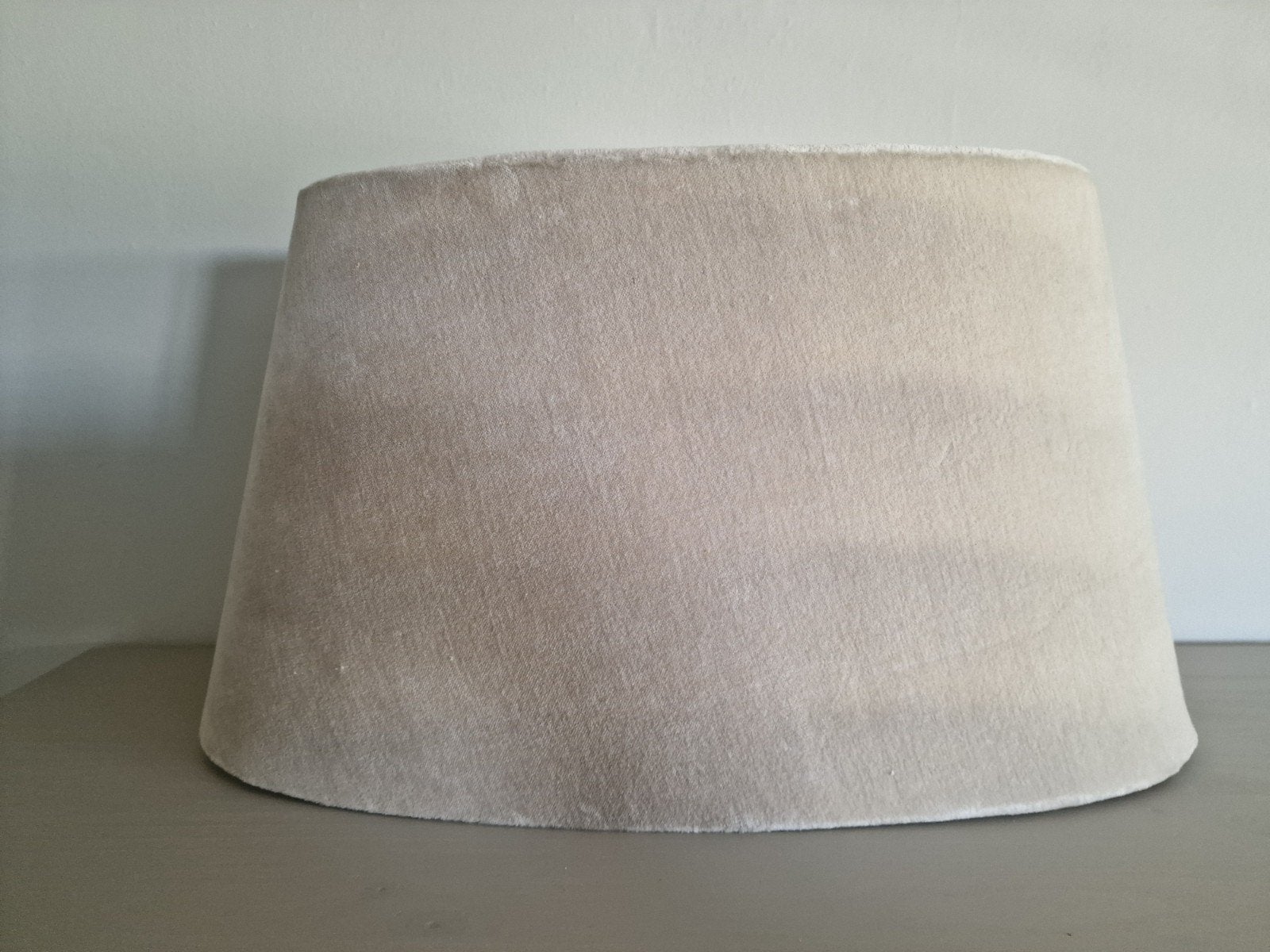 riviera maison ovale lampshade velvet flax, Tafellamp, Beige, Ophalen of Verzenden, Zo goed als nieuw