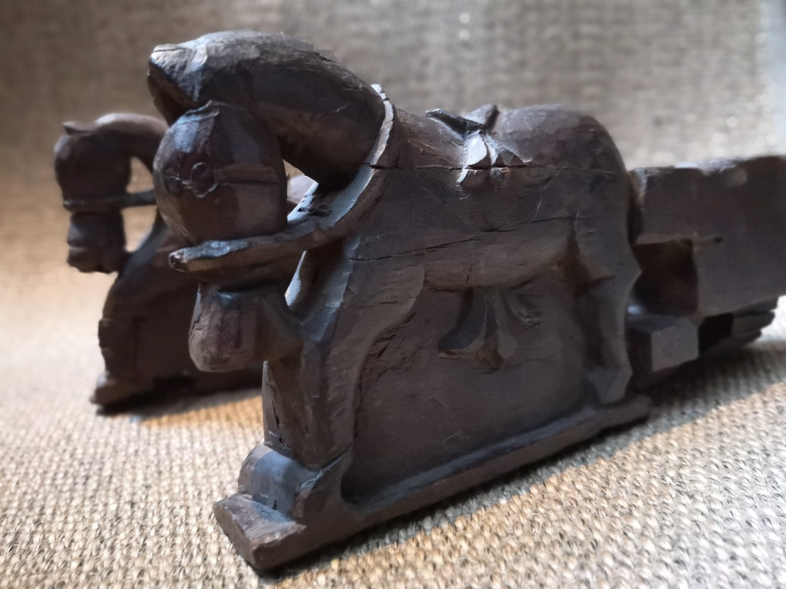 Antieke houten paarden uit India, Ophalen of Verzenden