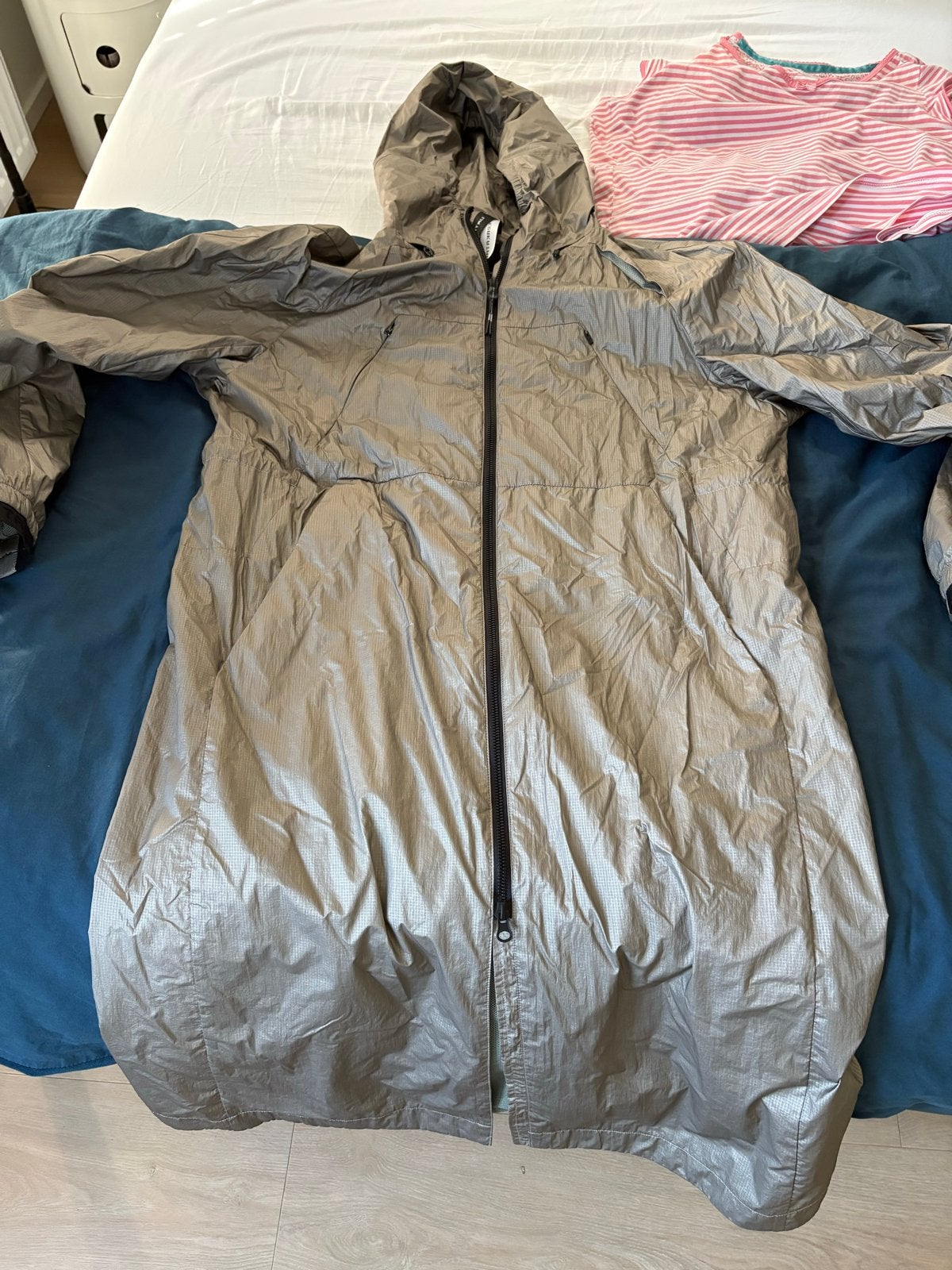 Krakatau lange jas/regenjas maat L, Ophalen of Verzenden, Zo goed als nieuw, Maat 42/44 (L), Grijs