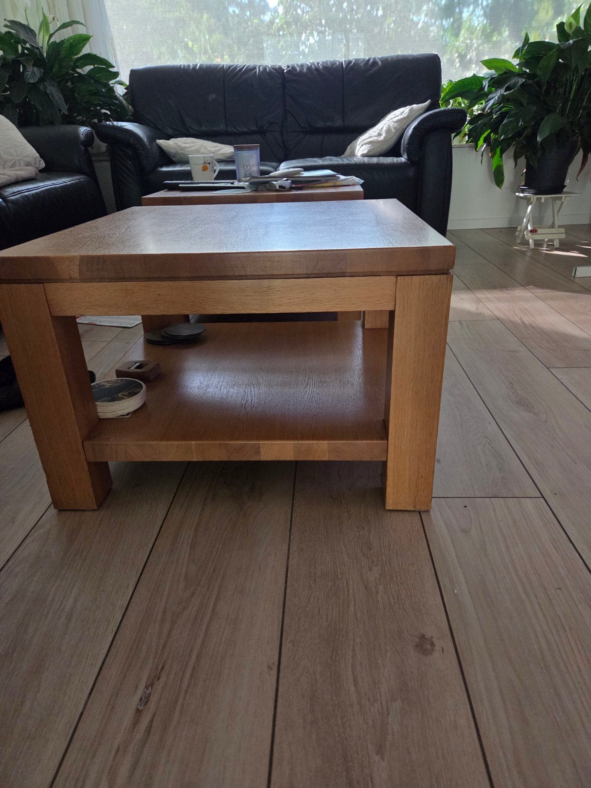 twee houten salontafels 60x60x40 cm, Gebruikt, 50 tot 100 cm, Vierkant, 5 – 50