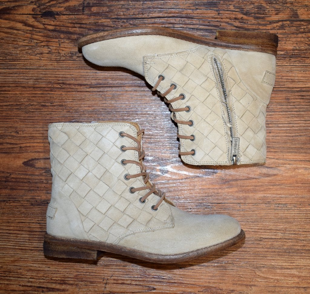 Shabbies - suede leren enkellaarsjes sand - maat 37, Overige kleuren, Shabbies Amsterdam, Lage of Enkellaarzen, Nieuw