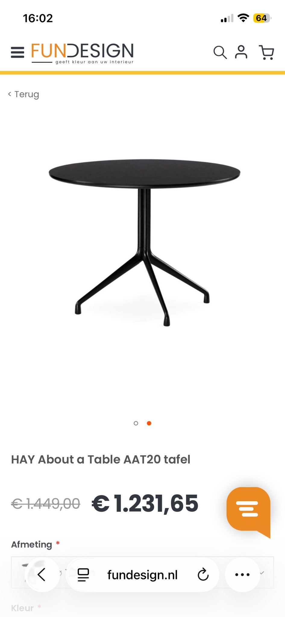 HAY design tafel rond zwart, Ø 110 cm, Ophalen, Gebruikt, 100 tot 150 cm, Rond