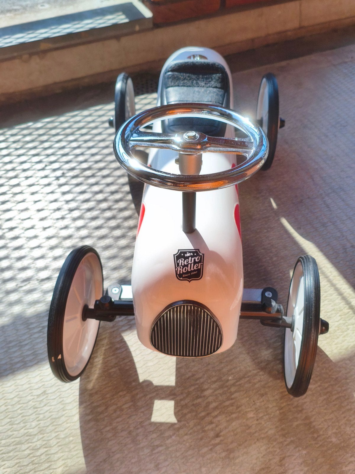 Retro Roller loopauto - Wit met nummer 23, Ophalen, Zo goed als nieuw