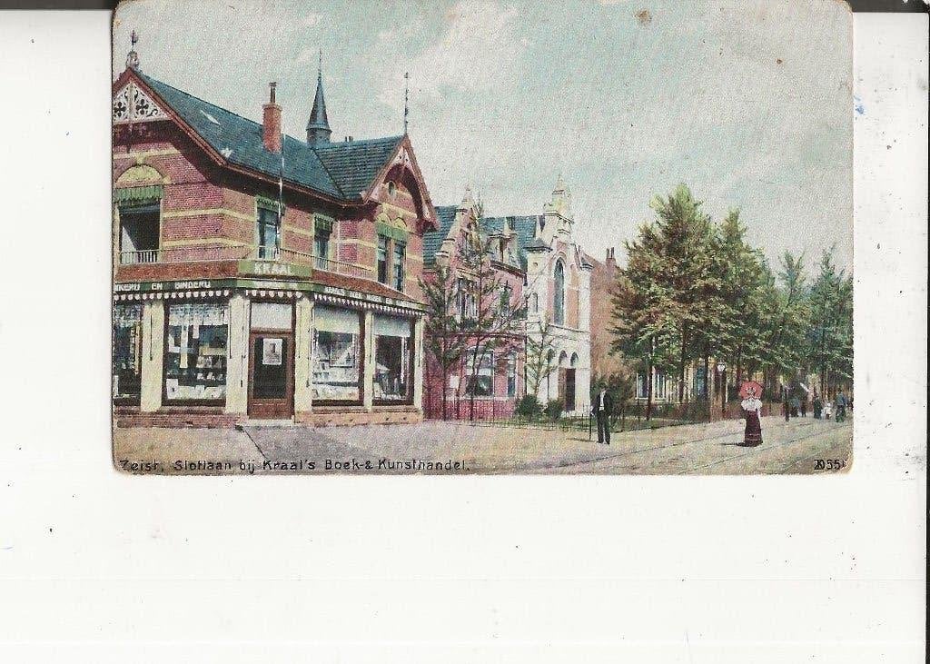 Zeist Slotlaan bij Kraal s Boek en Kunsthandel 1906, Ophalen of Verzenden, Voor 1920, Ongelopen, Utrecht