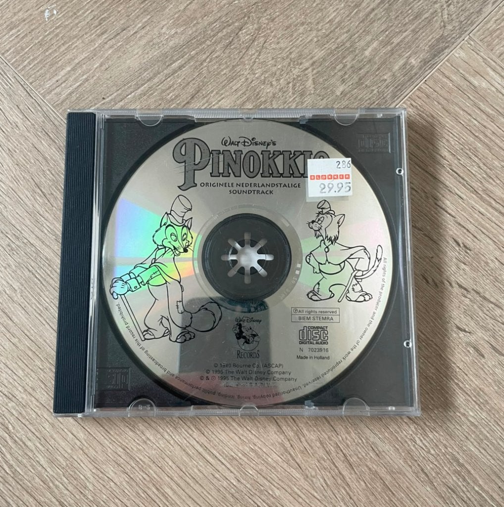 Vintage cd Pinokkio Nederlandstalige soundtrack 1995, Cd's en Dvd's, Ophalen of Verzenden, Zo goed als nieuw