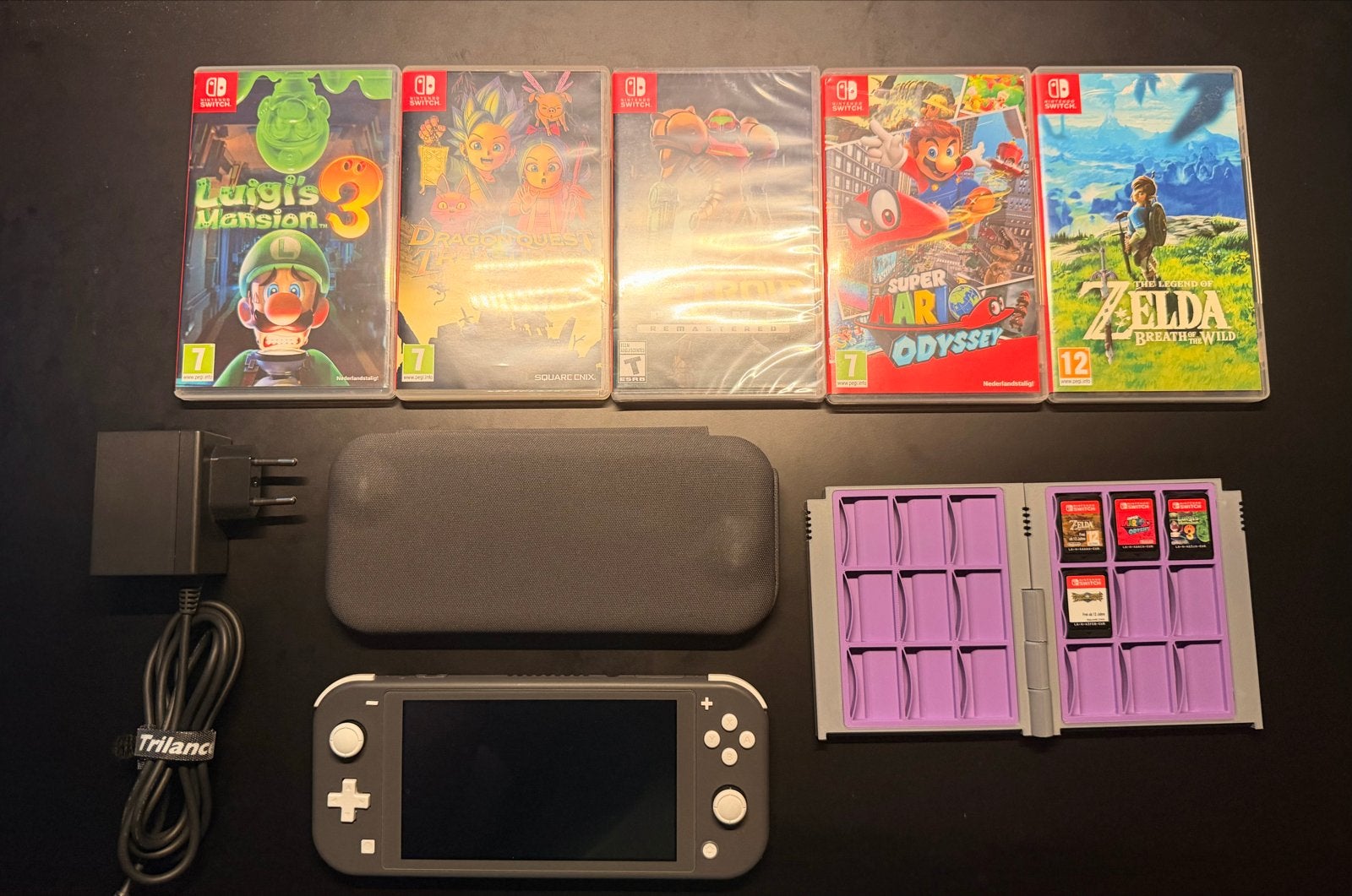 Nintendo Switch Lite Grijs + Games & Accessoires, Met games, Ophalen of Verzenden, Zo goed als nieuw, Zonder controller