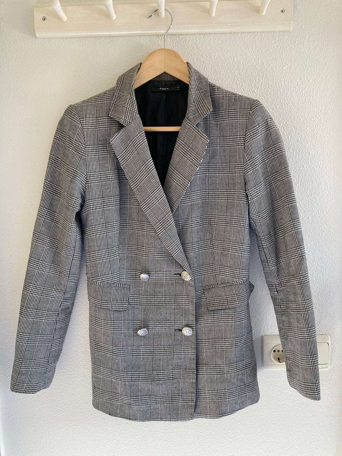 Klassiek geruite blazer, mt S, Ciminy Paris, Zwart, Ophalen of Verzenden, Zo goed als nieuw, Jasje