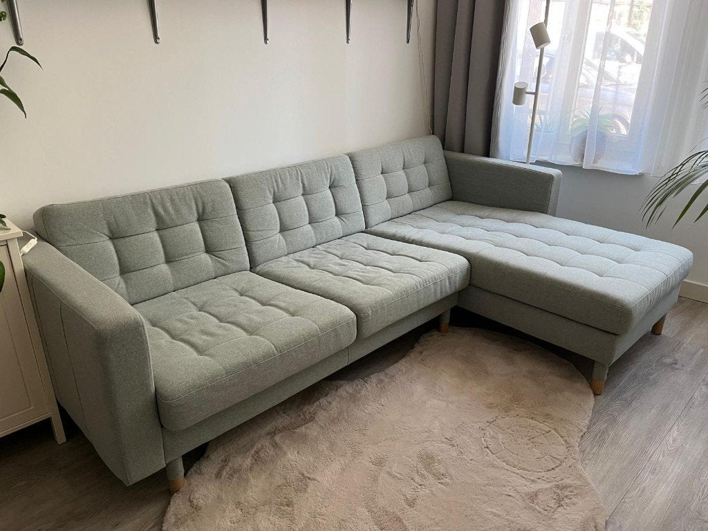 Bank IKEA LANDSKRONA 3-zitsbank, met chaise longue, Ophalen, Hout, Gebruikt, Driepersoons