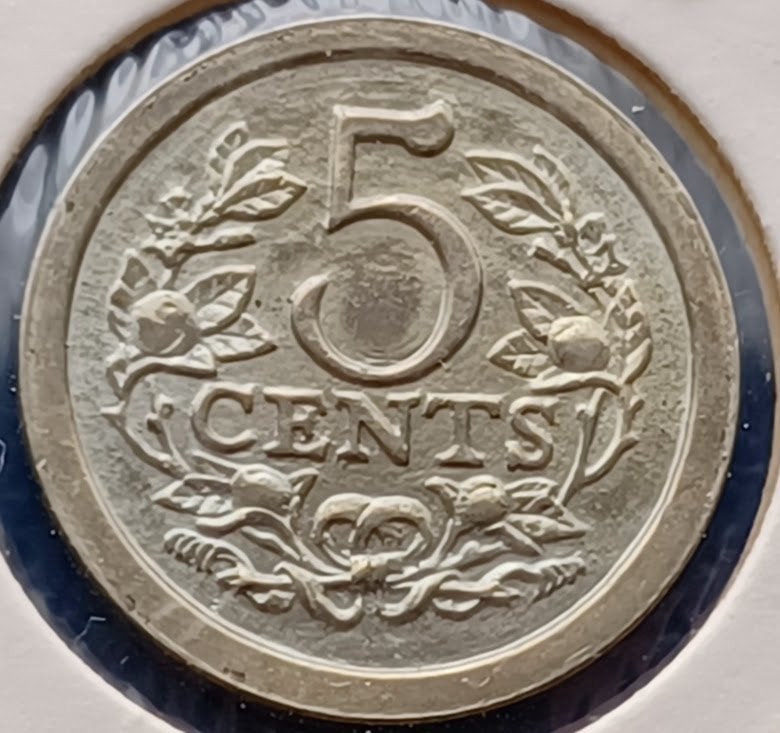 Penning 5 cents Beatrix & Claus Koningin en Prins 1980 - UNC, Verzenden, Overige materialen, Nederland