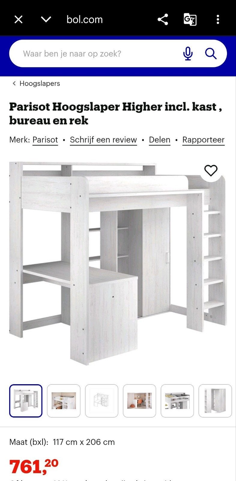 Hoogslaper, Kinderen en Baby's, Kinderkamer | Stapelbedden en Hoogslapers, Ophalen, Zo goed als nieuw, Hoogslaper