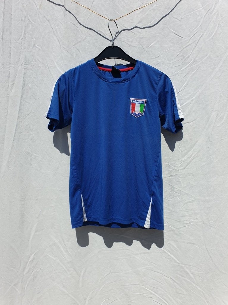 Leuk blauw voetbalshirt, Italia, mt 152 merk Osaga, Kinderen en Baby's, Kinderkleding | Maat 152, ., Ophalen of Verzenden, Zo goed als nieuw