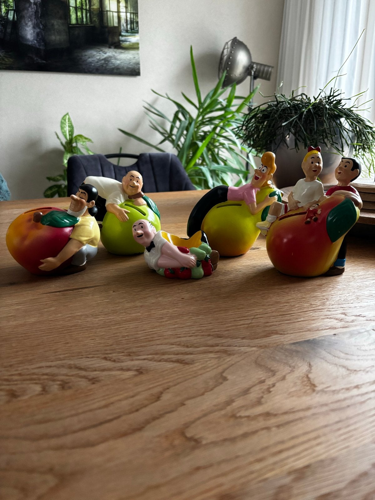 Suske en Wiske Spaarpotjes - Set van 4 + munten bakje, Ophalen, Nieuw