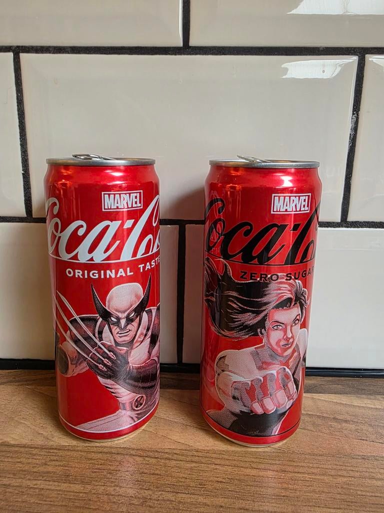 Marvel Coca-Cola blikjes (2 stuks) - Duitsland, Ophalen of Verzenden, Gebruikt, Gebruiksvoorwerp