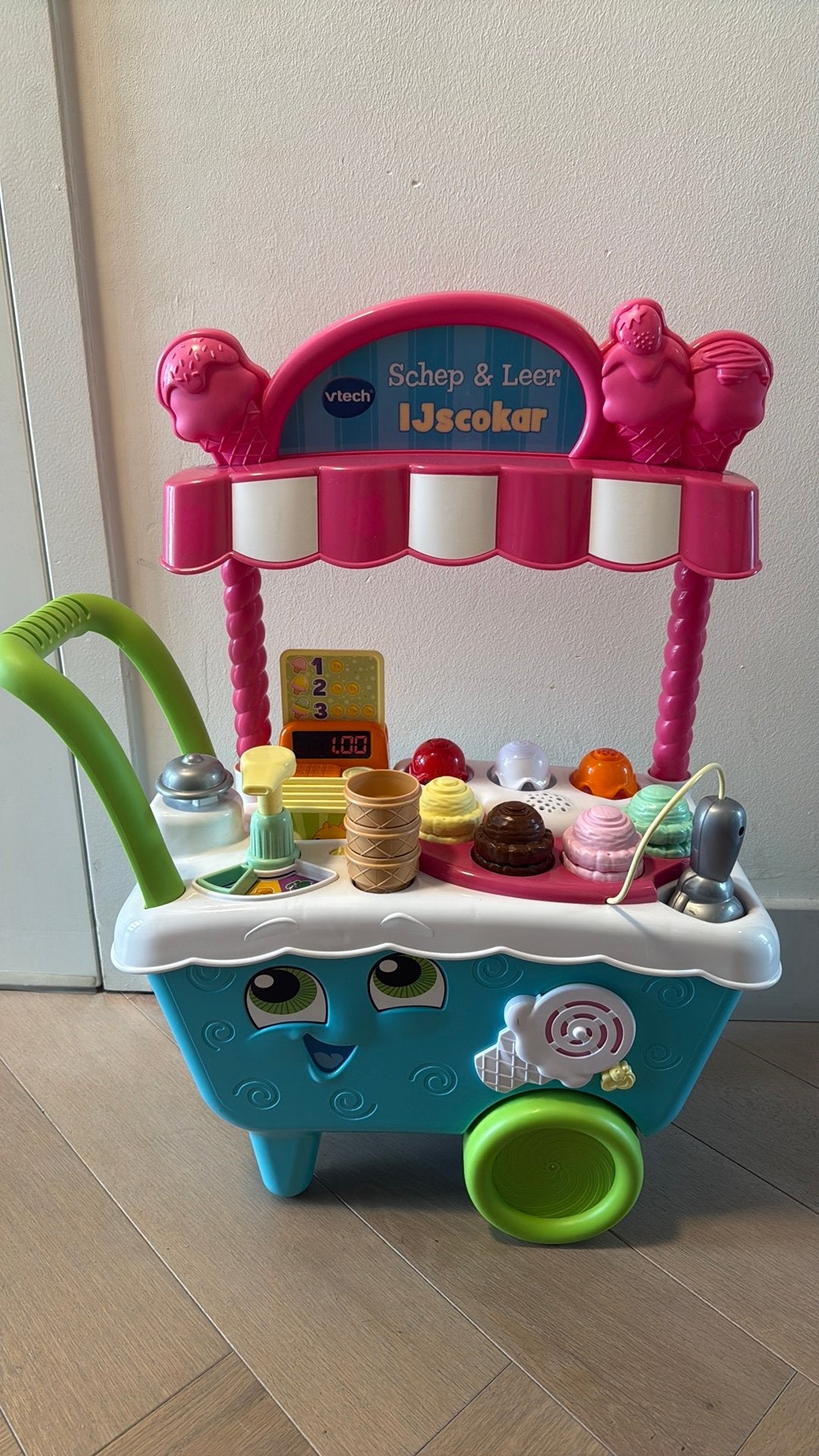 Vtech V tech schep en leer ijscokar ijsco kar schep&leer, Ophalen of Verzenden, Zo goed als nieuw, Elektronica, Met licht